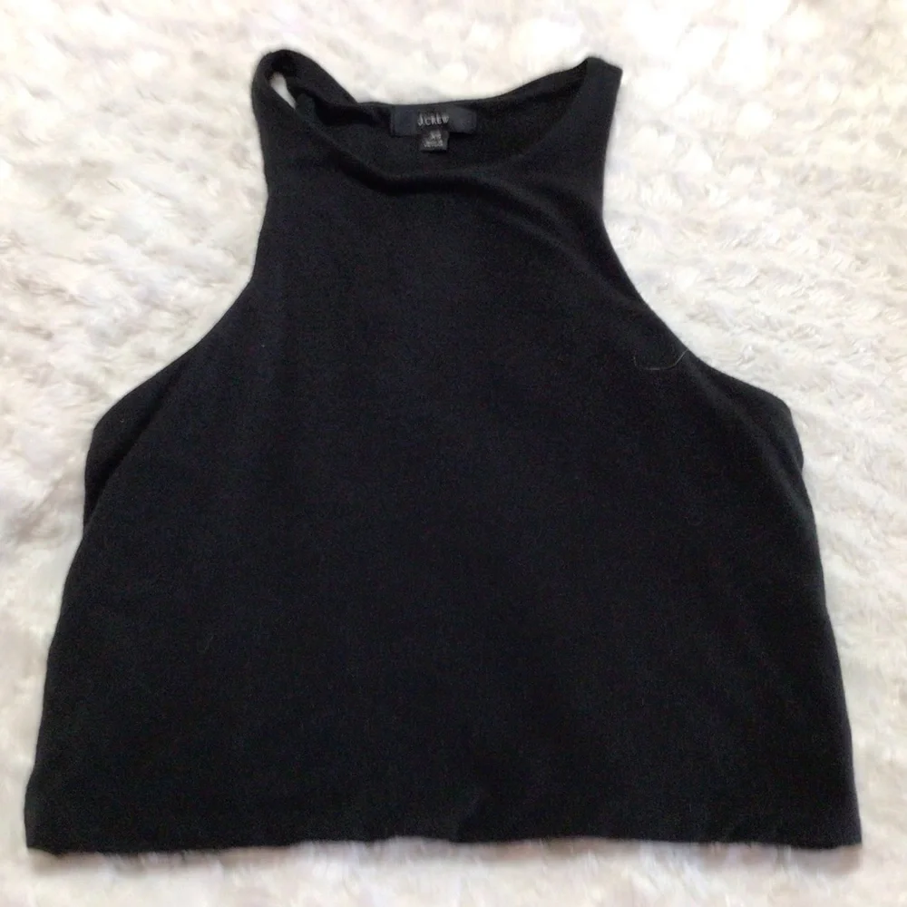J. Crew Black Modal Blend Cropped Tank Top XS